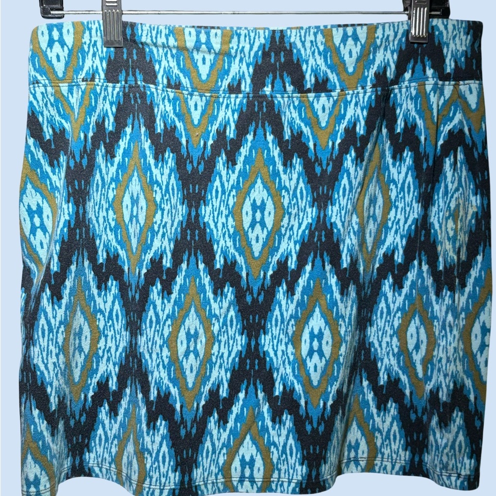 Blue and Gold Tribal Pattern Mini Skirt